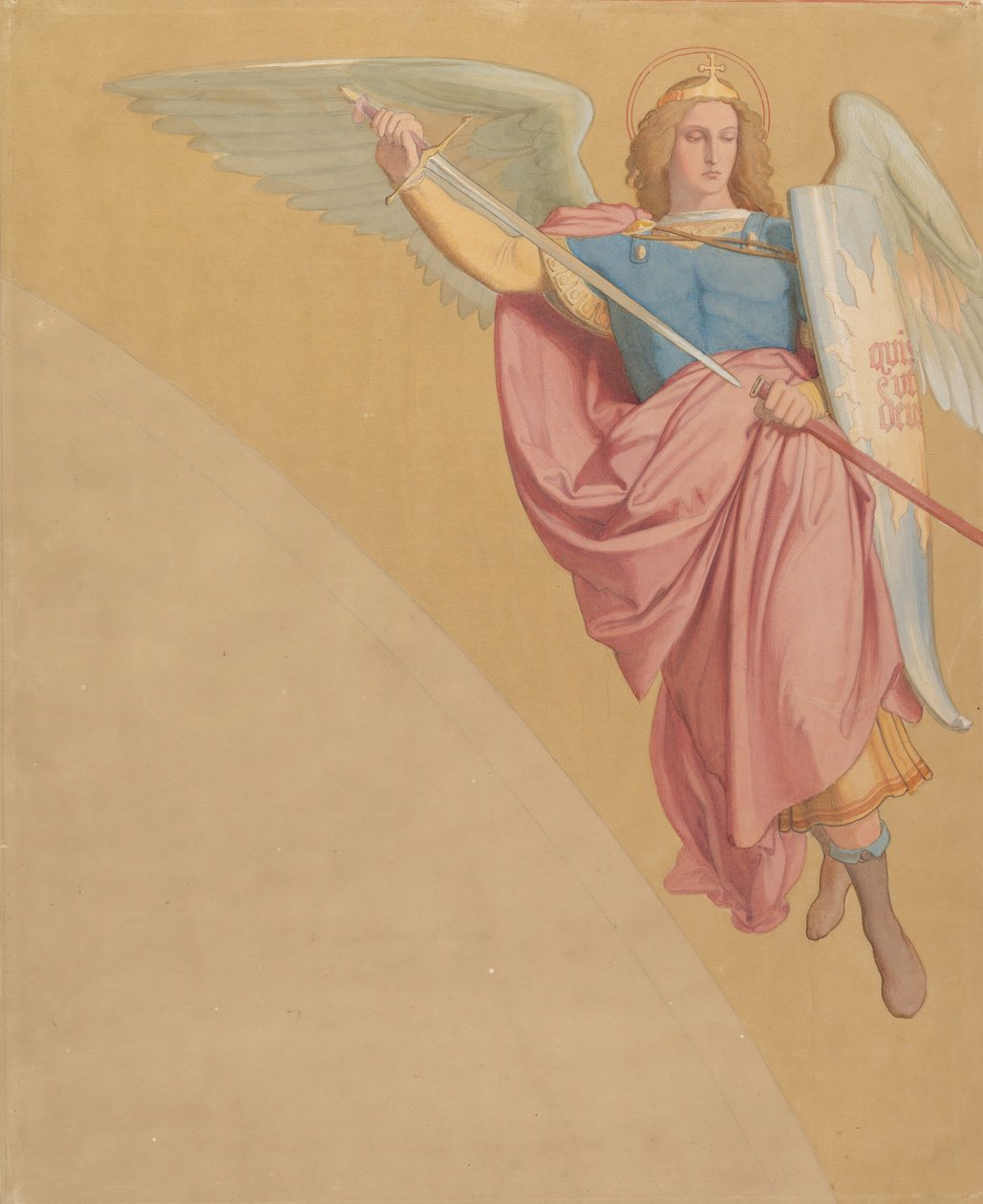 Arkkienkeli vetää miekkaa, 1825-86. tekijältä Eduard von Steinle