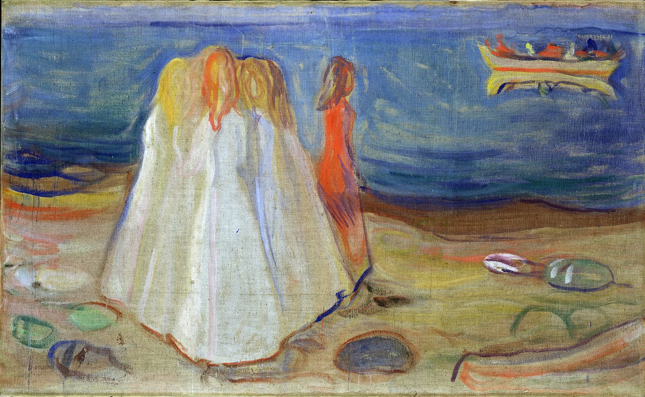 Girls at the Seaside, 1906 (tempera kankaalle) tekijältä Edvard Munch