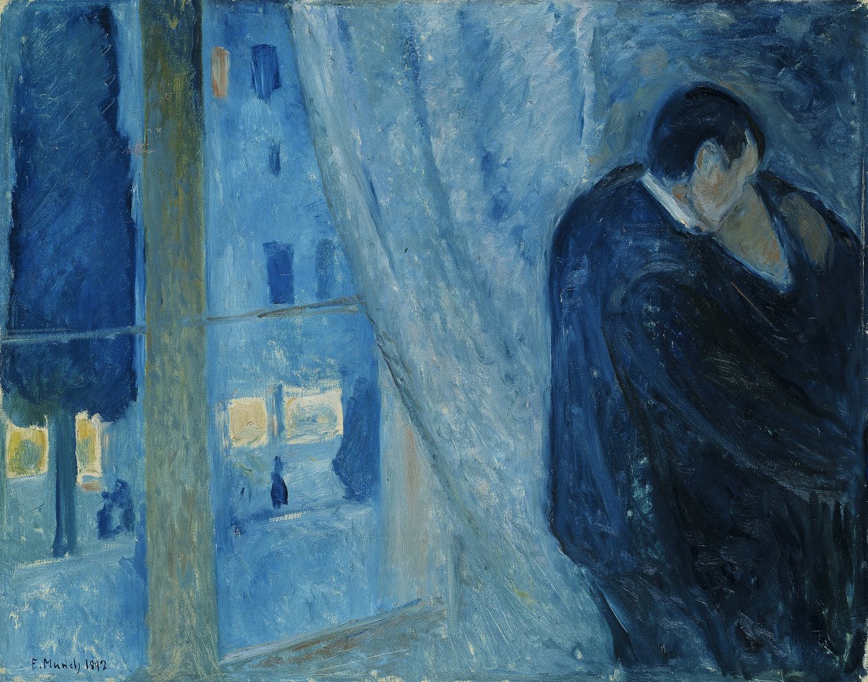 Suukko ikkunan vieressä tekijältä Edvard Munch