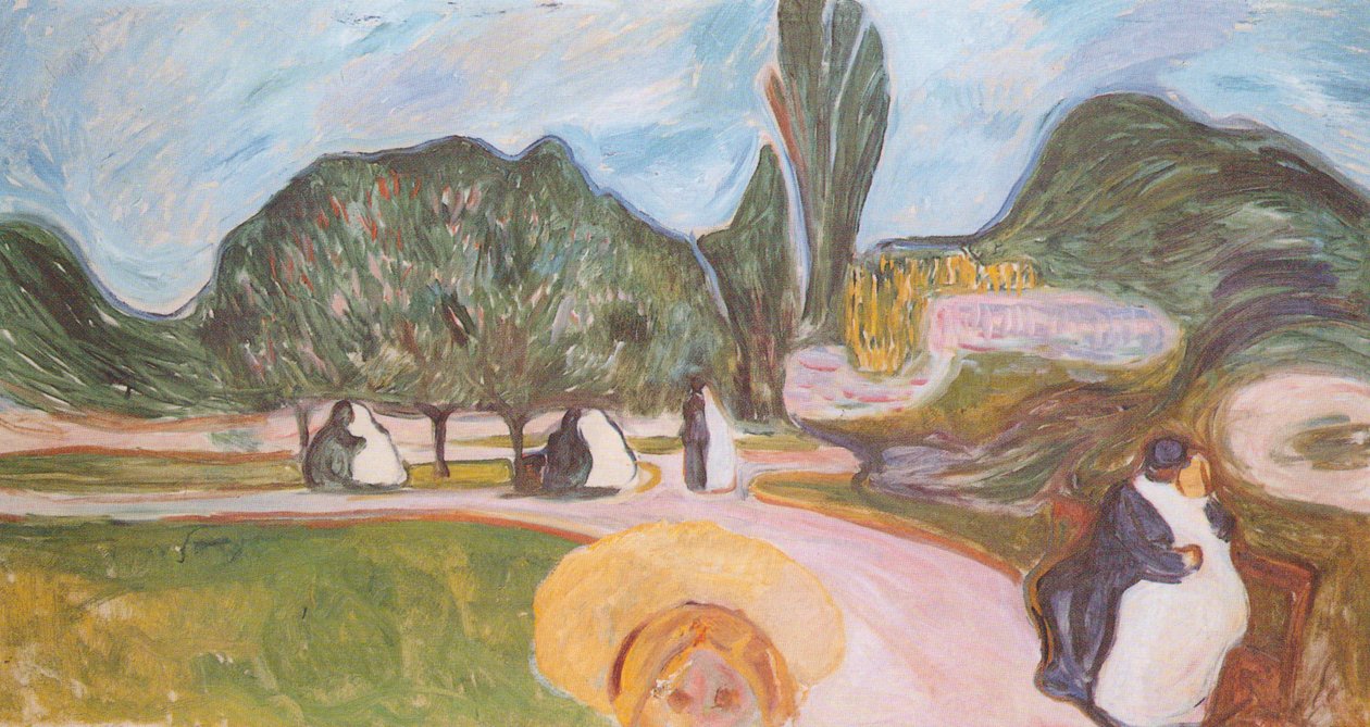 Liebespaare im Park tekijältä Edvard Munch