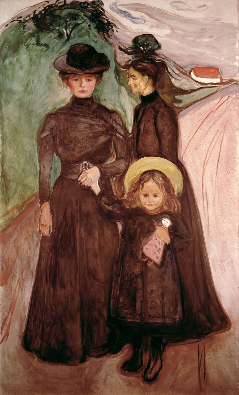 Perhe tiellä n. 1903 tekijältä Edvard Munch