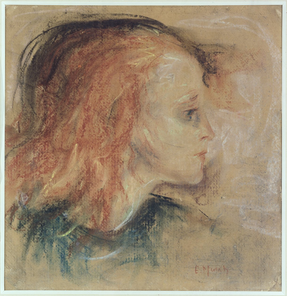 Sairas lapsi, 1885 (pastelli paperille) tekijältä Edvard Munch