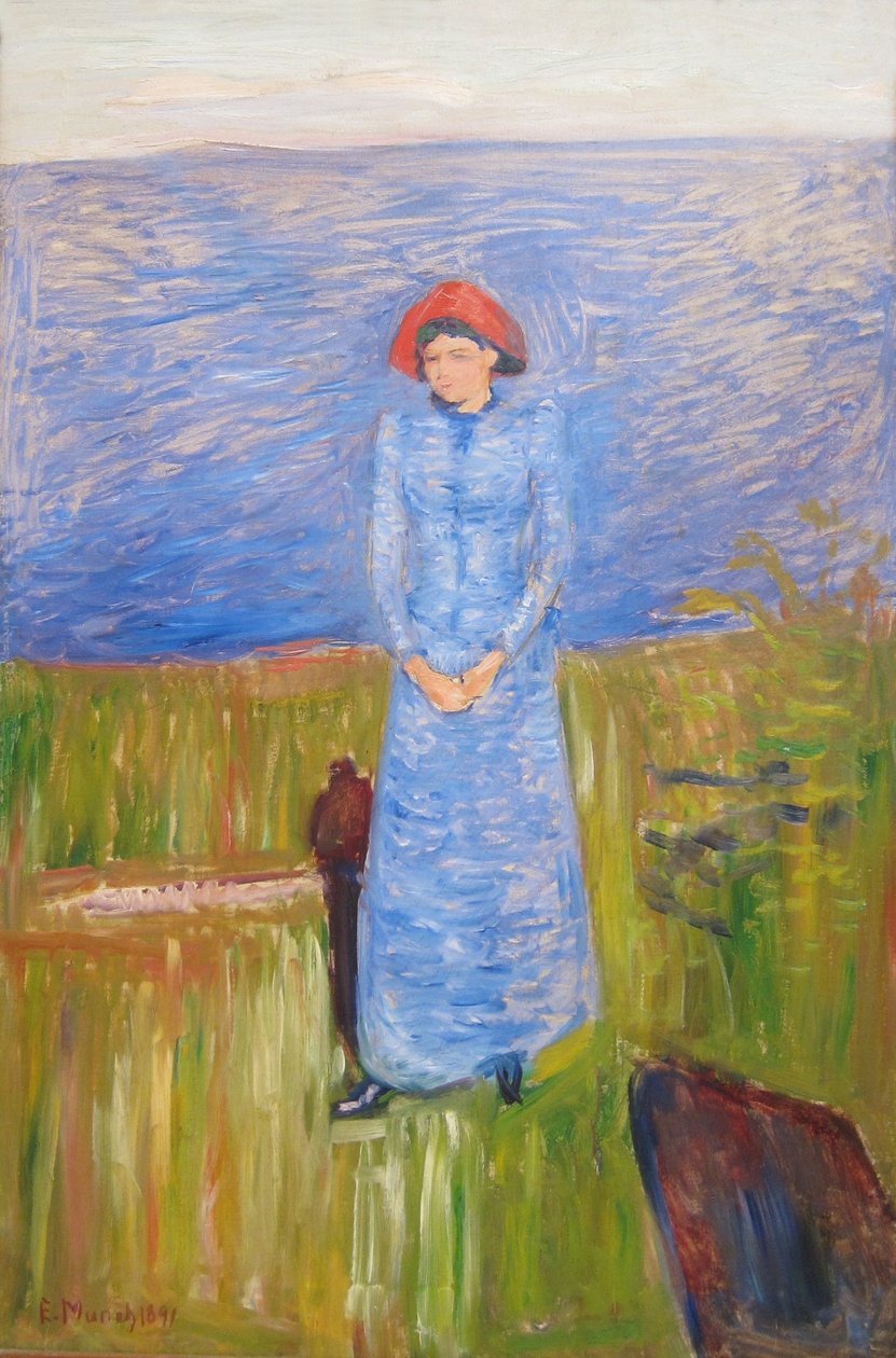Nainen sinistä vastaan sinistä vettä vastaan tekijältä Edvard Munch