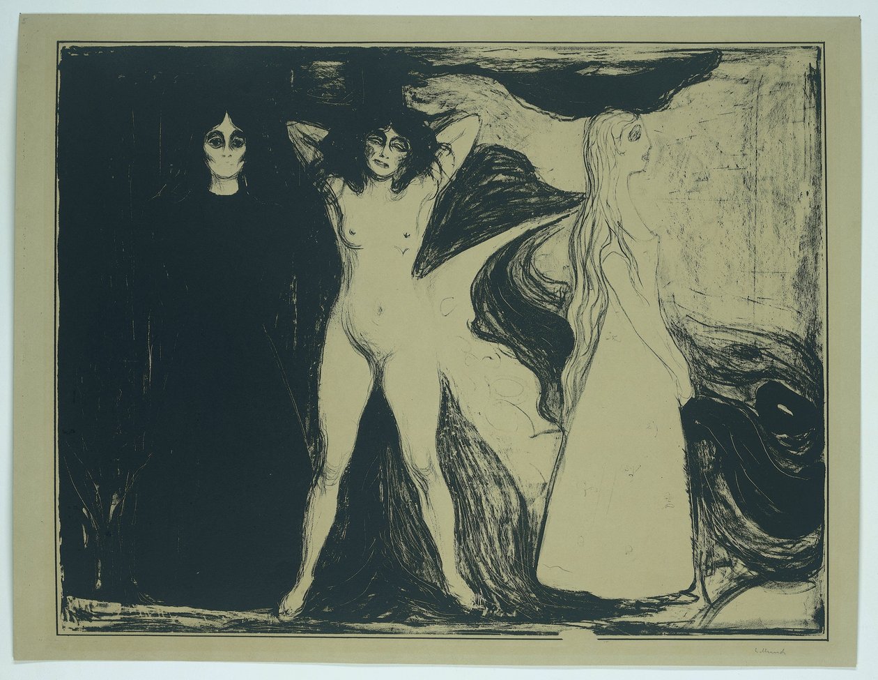 Naiset kolmessa vaiheessa (alkuperäinen nimi) Nainen (sfinksi) (alkuperäinen nimi) tekijältä Edvard Munch (signed by artist)
