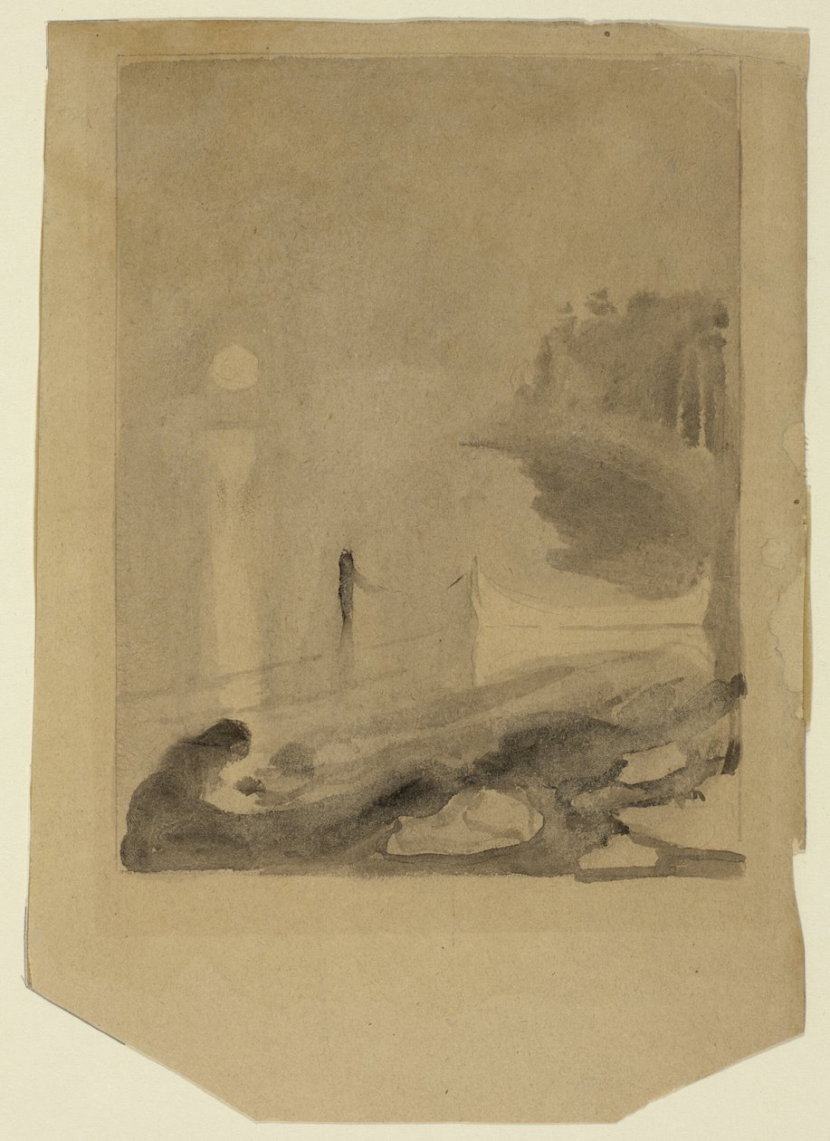 Laituriin sidottu vene tekijältä Edvard Munch