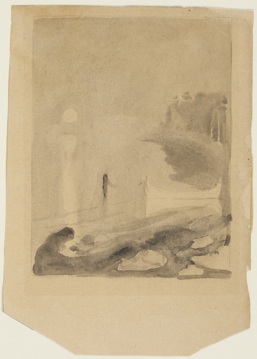 Laituriin sidottu vene, 1892 tekijältä Edvard Munch