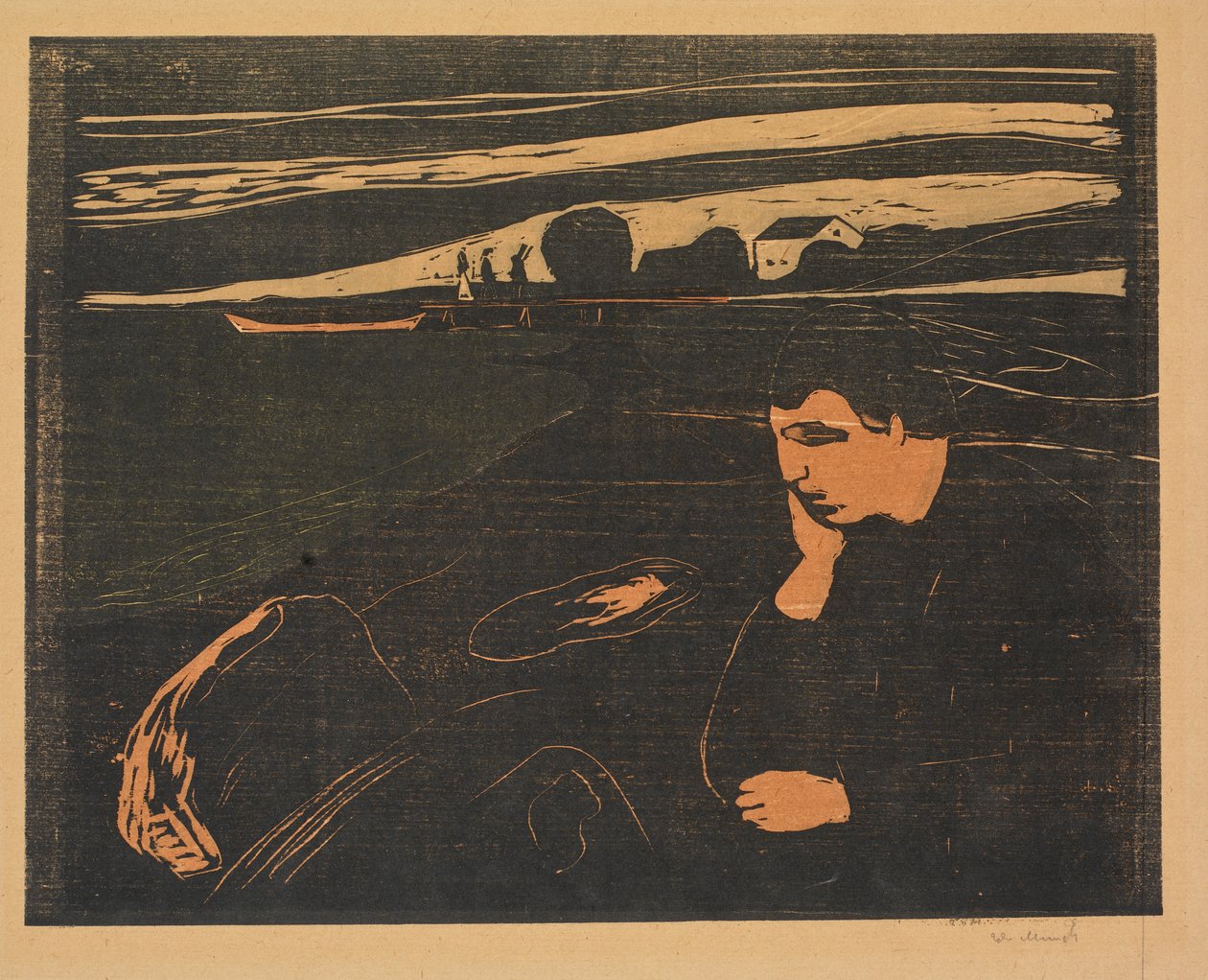 Ilta. Rannalla (Melankolia) tekijältä Edvard Munch