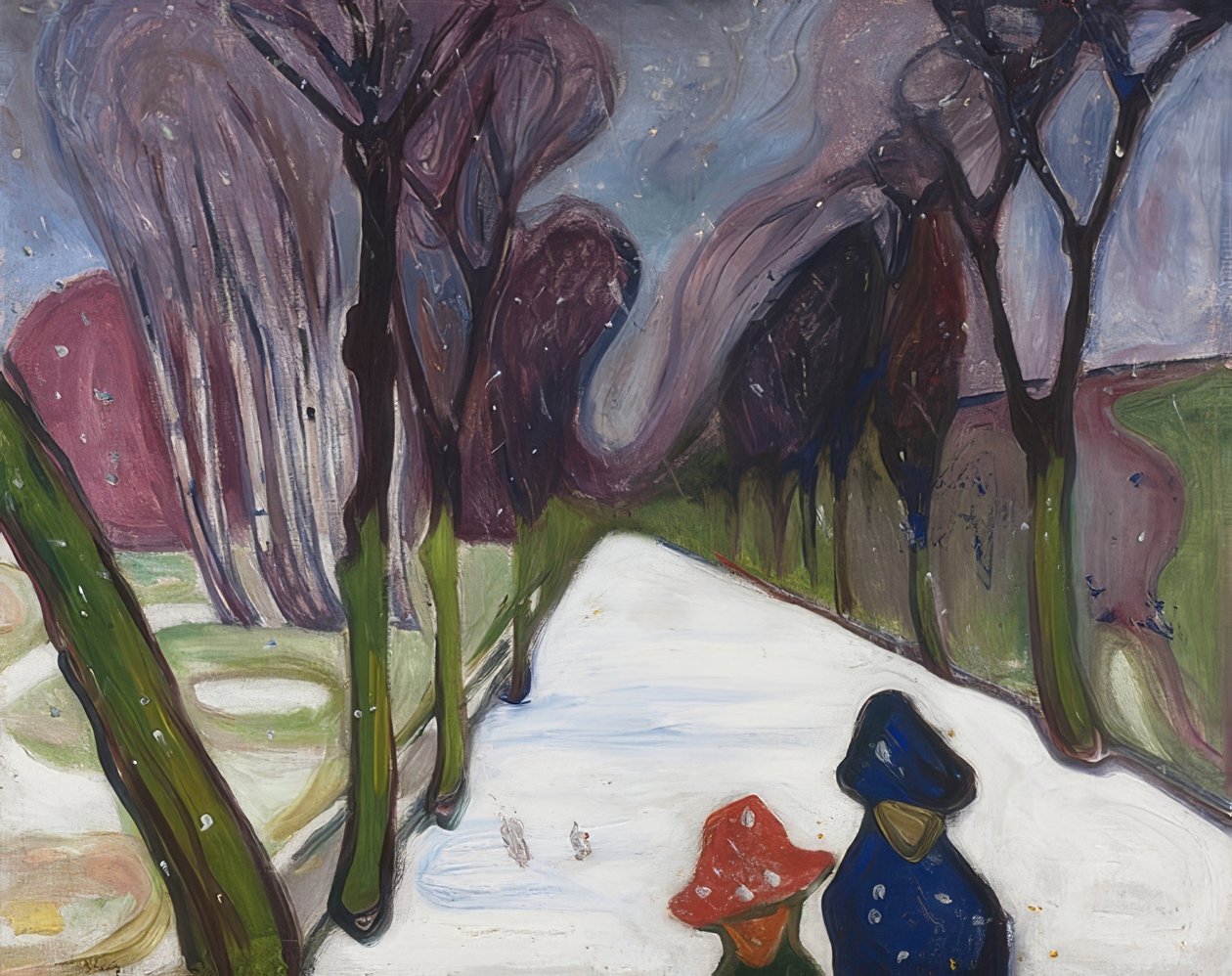 Avenue lumimyrskyssä. 1906 tekijältä Edvard Munch