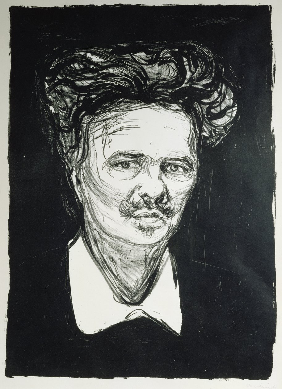 August Strindberg (litho) tekijältä Edvard Munch