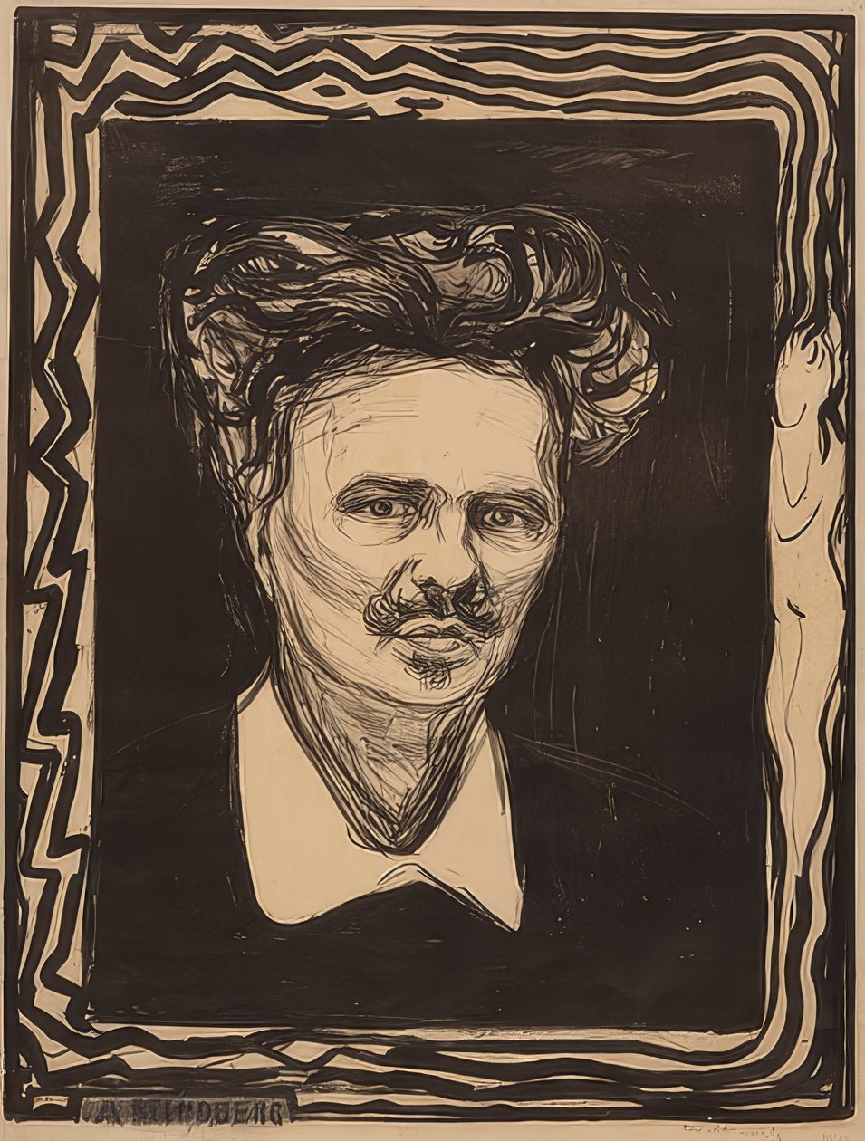 August Strindberg. 1896 tekijältä Edvard Munch