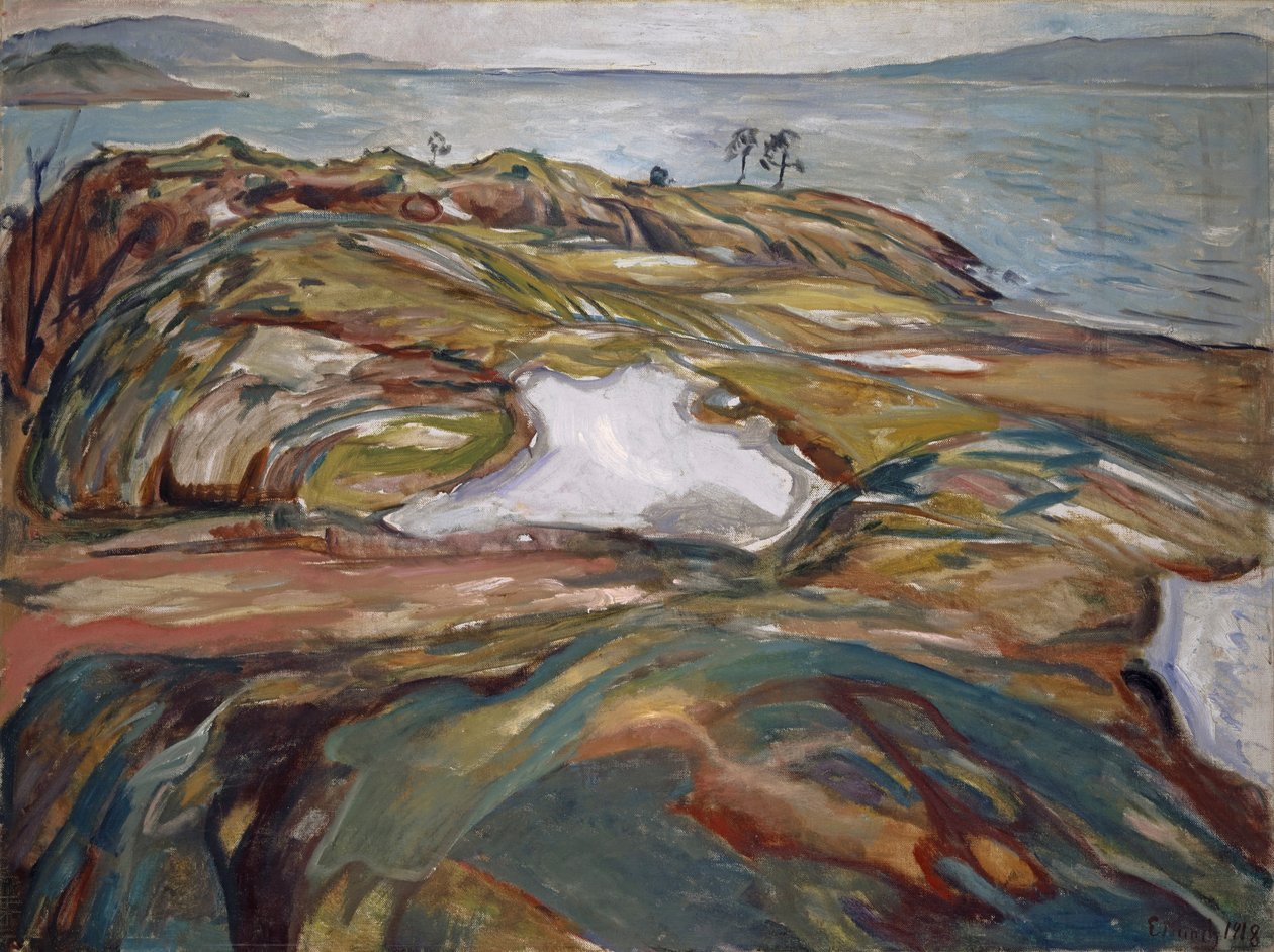 Rannikkomaisema, 1918 tekijältä Edvard Munch
