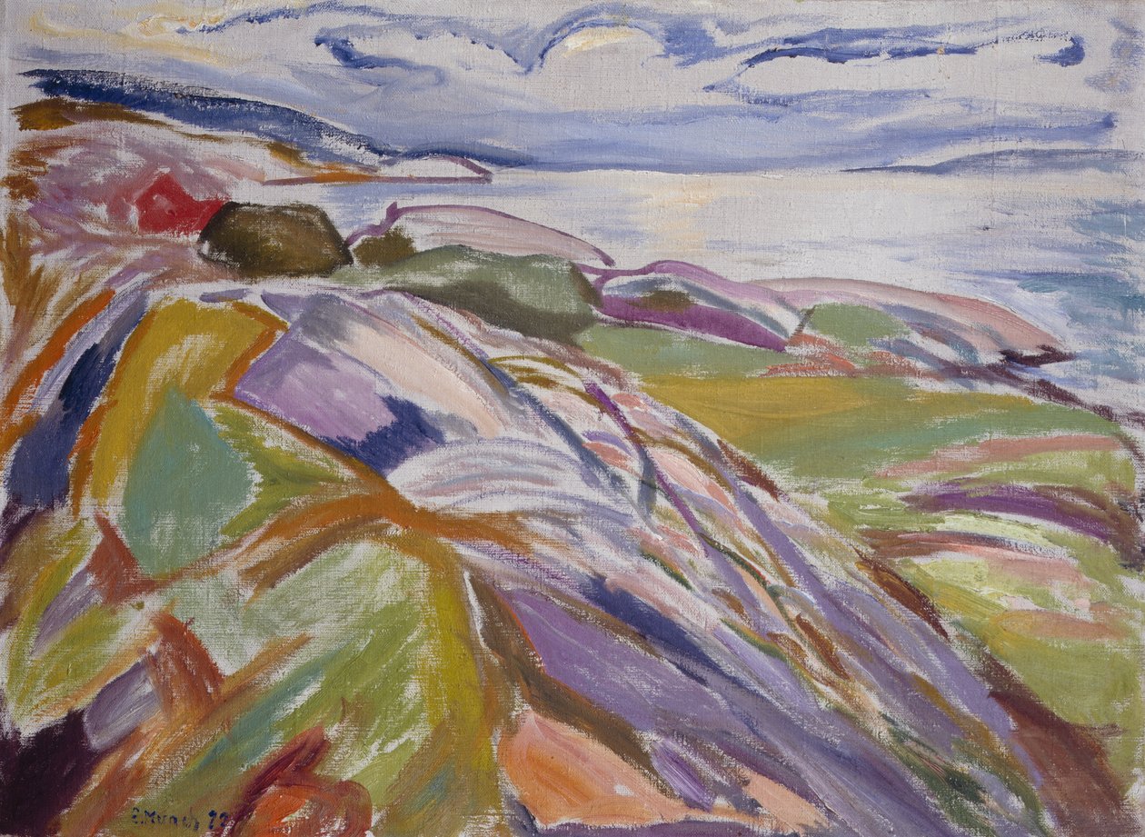 Rannikkomaisema, Hvitsten tekijältä Edvard Munch