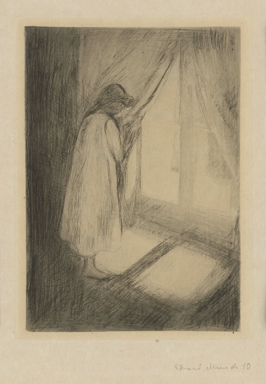 Tyttö ikkunan ääressä tekijältä Edvard Munch