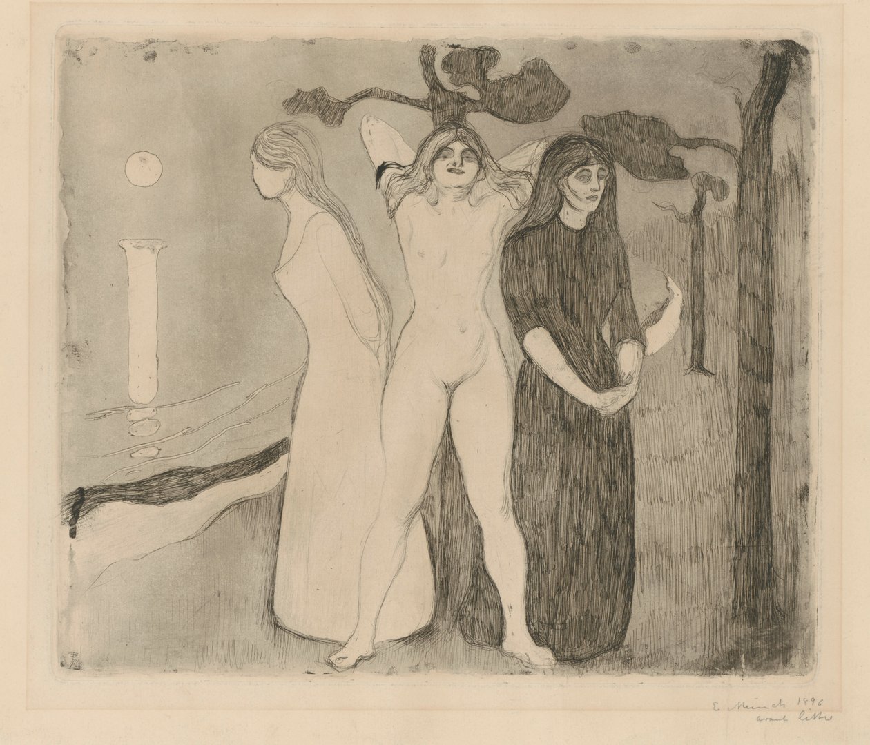 Nainen II (Sfinksi; nainen kolmessa vaiheessa) tekijältä Edvard Munch