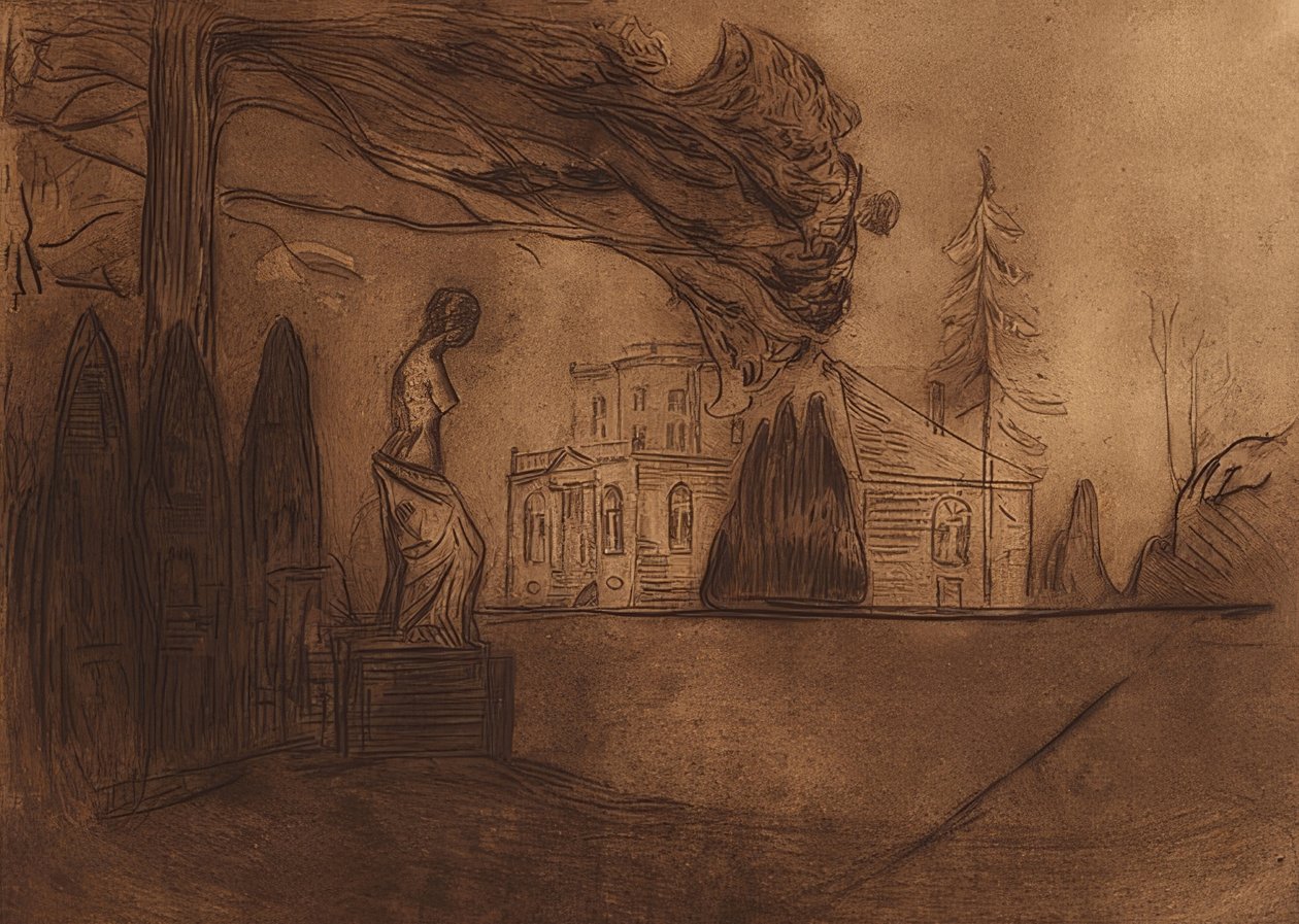 Puutarha yöllä. 1902 tekijältä Edvard Munch