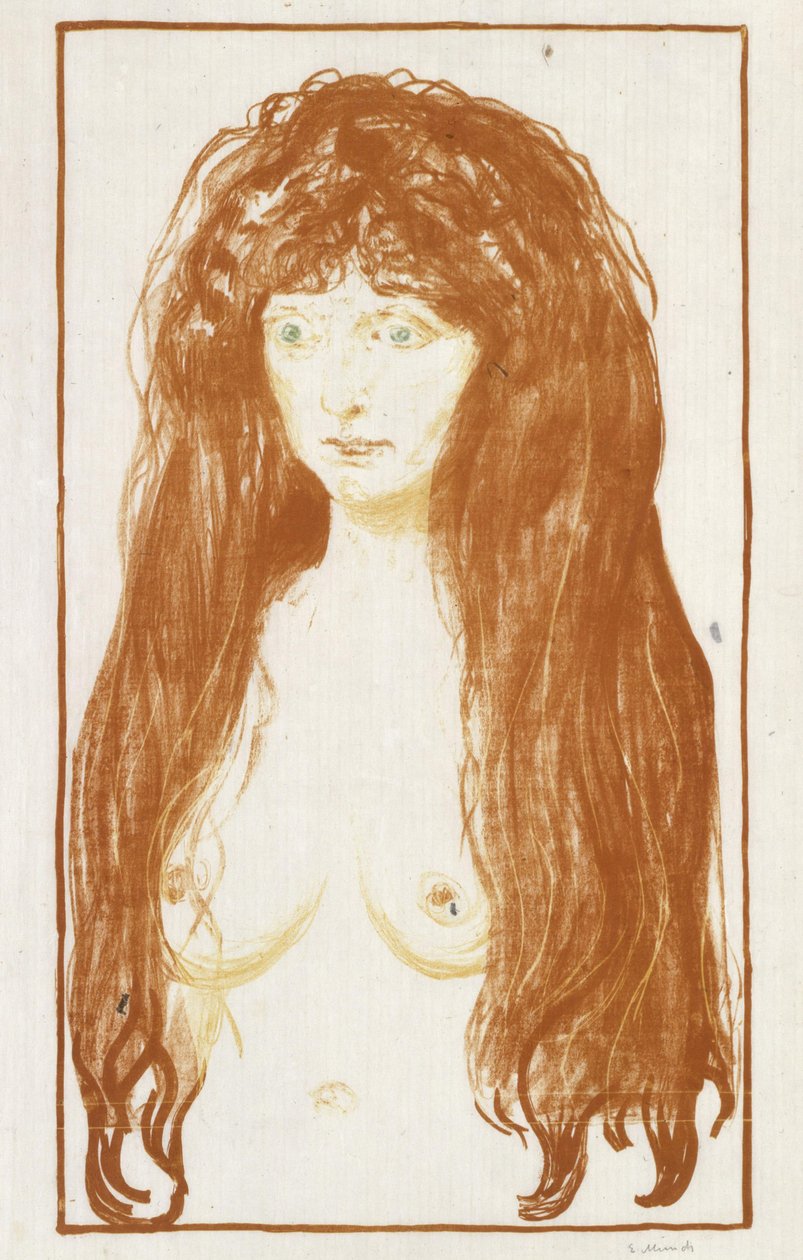 Die Sünde (Mädchen mit rotem Haar und grünen Augen) tekijältä Edvard Munch