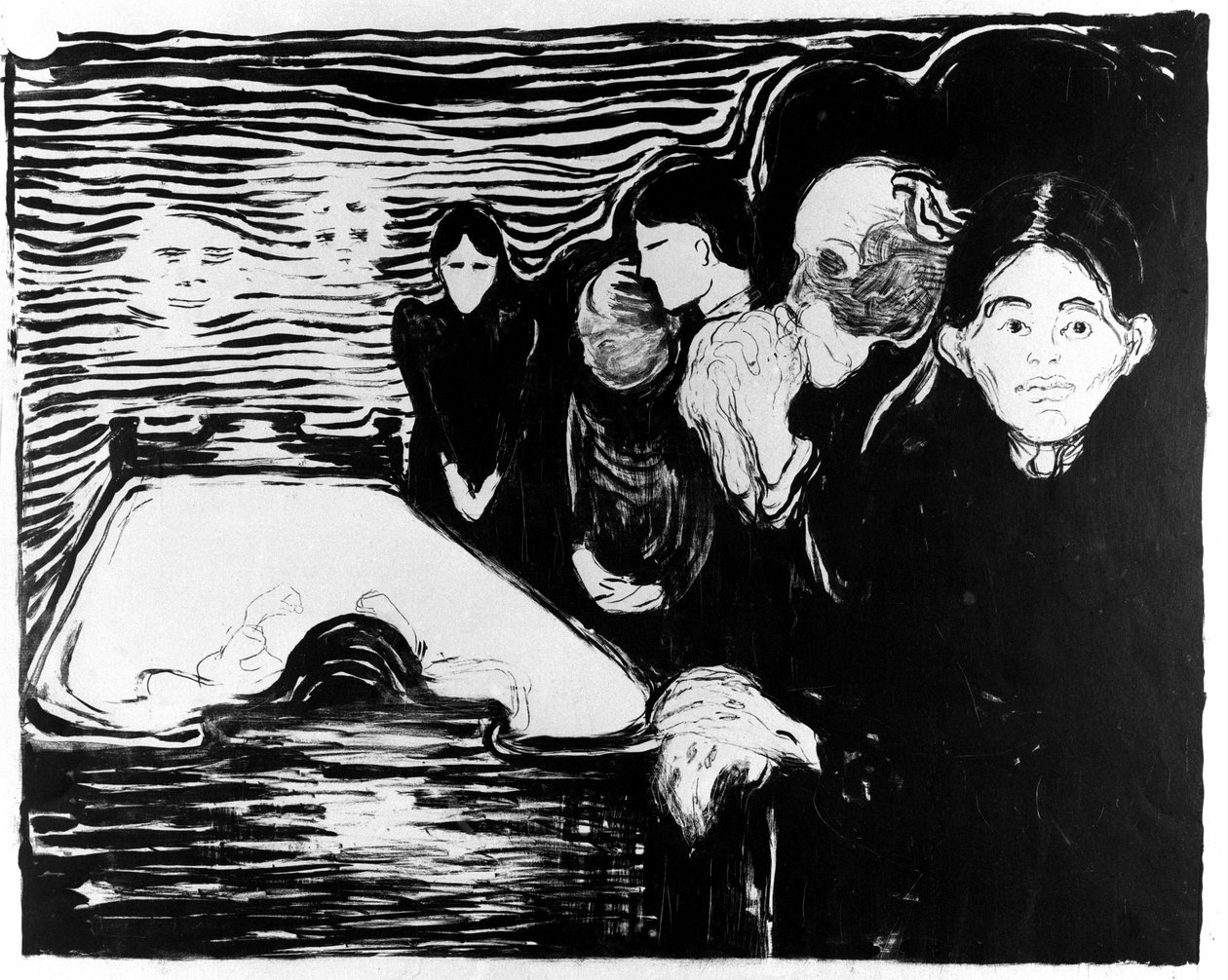 Taistelu kuolemaa vastaan (litografia) tekijältä Edvard Munch