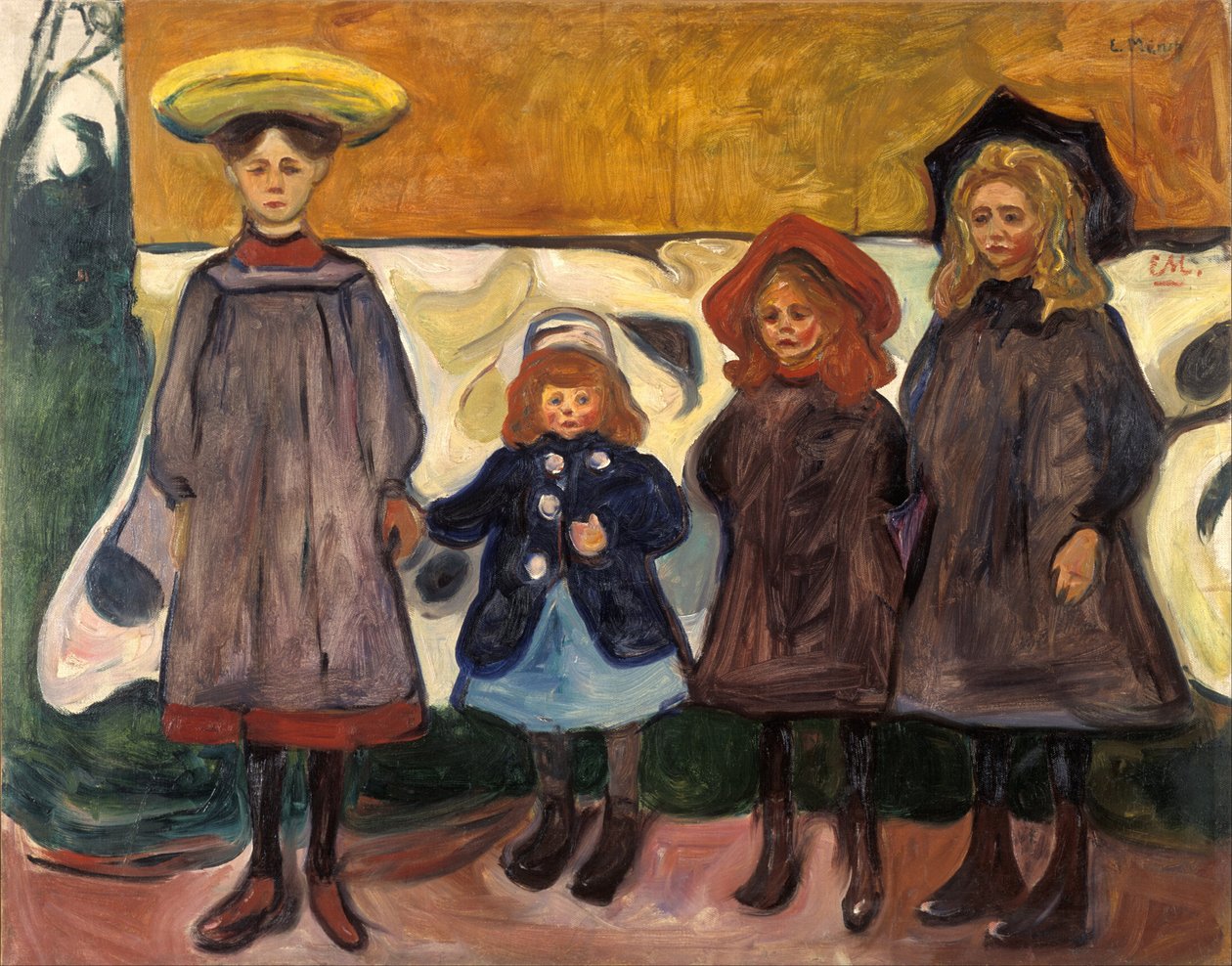 Neljä tyttöä Åsgårdstrandissa tekijältä Edvard Munch