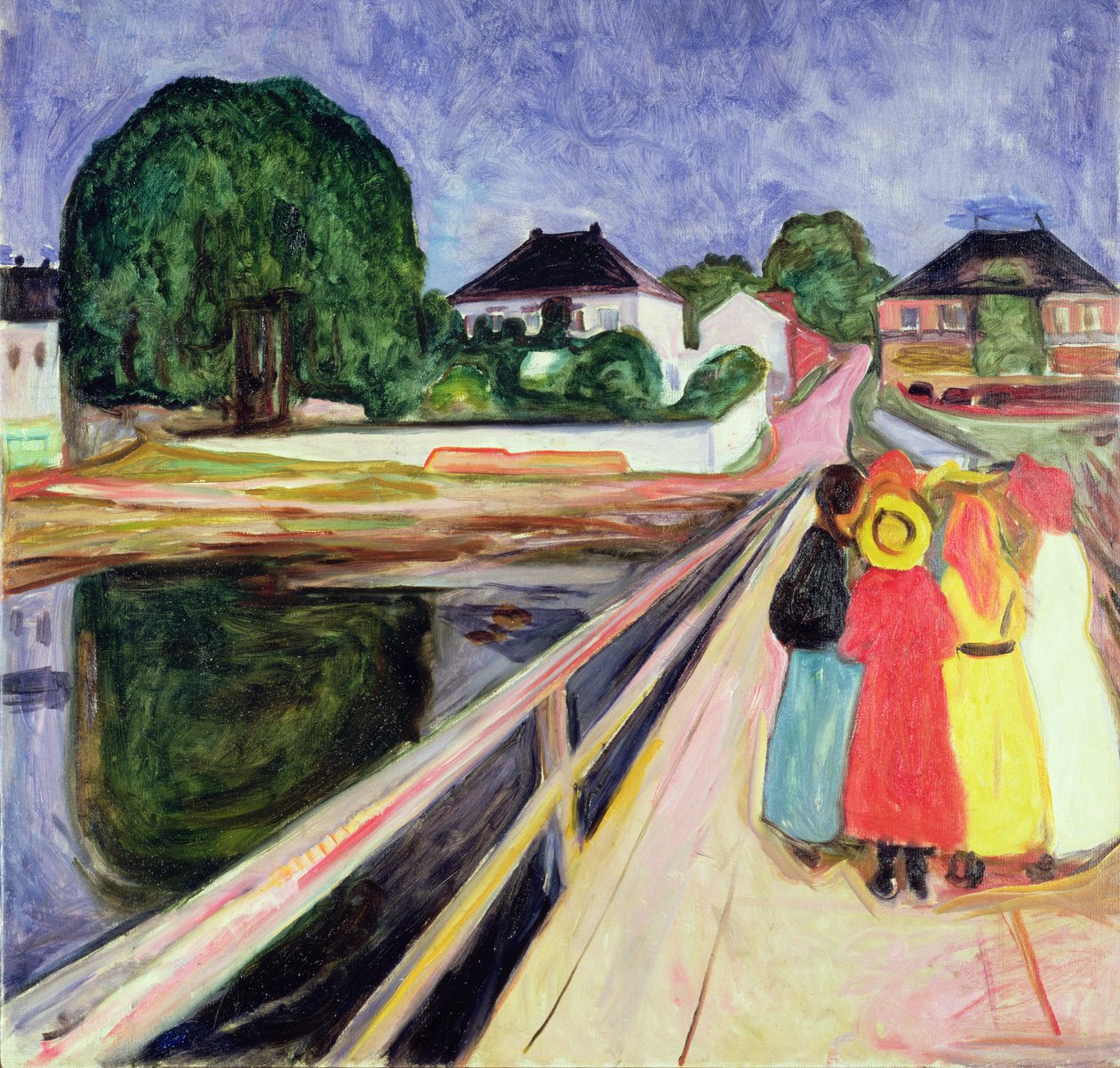 Girls on a Bridge (öljy kankaalle) tekijältä Edvard Munch