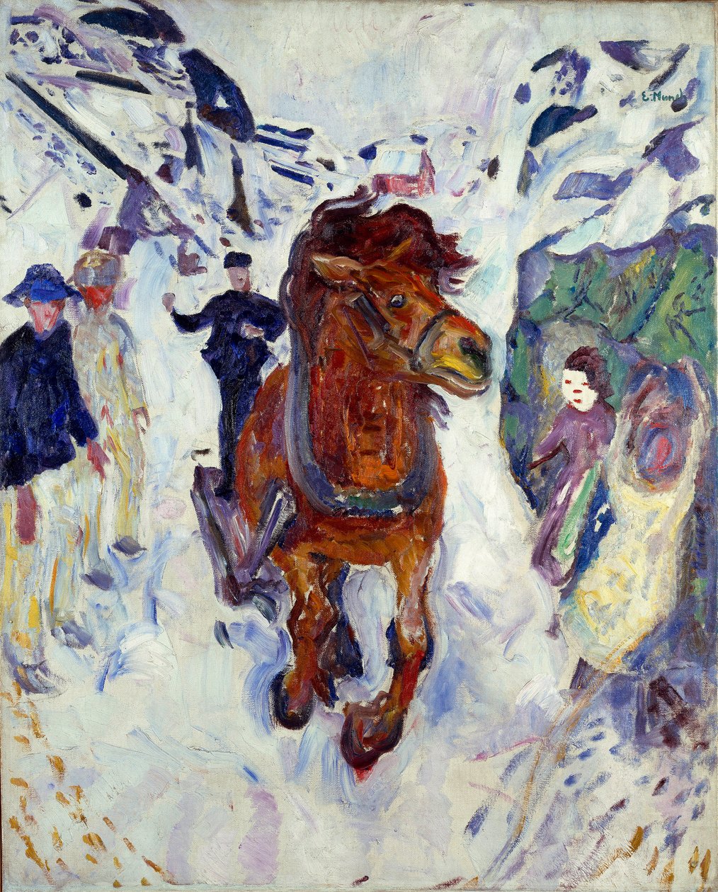 Edvard Munchin (1863-1944) hevoslaukkamaalaus 1910-1912 Dim. 148x119,5 cm Oslo, Municipal Art Collections Munch Museum (Musee Munch) tekijältä Edvard Munch