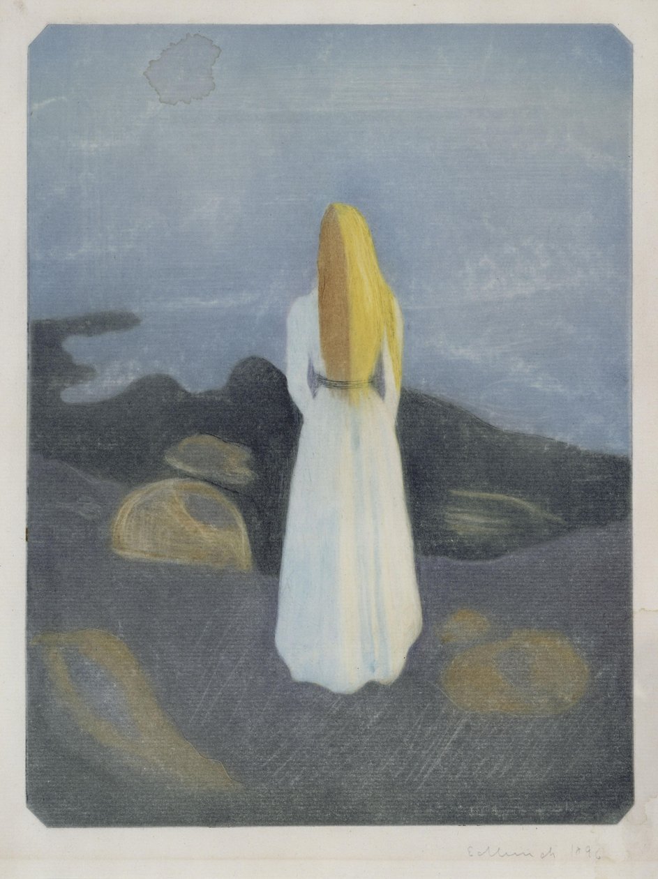 Nuori nainen rannalla (Yksinäinen) tekijältä Edvard Munch