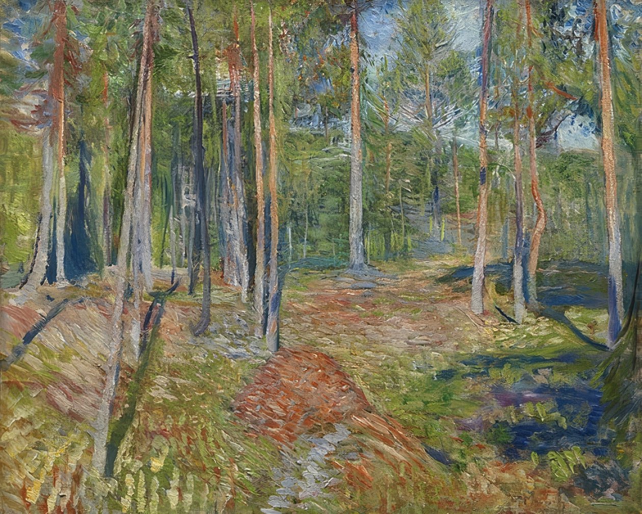 Mäntymetsä. 1891-92 tekijältä Edvard Munch