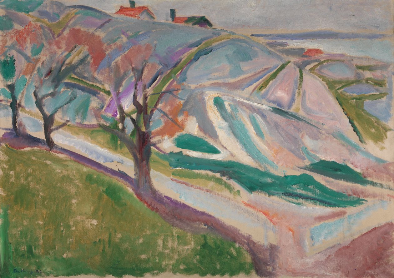 Maisema, Kragero, 1912 tekijältä Edvard Munch