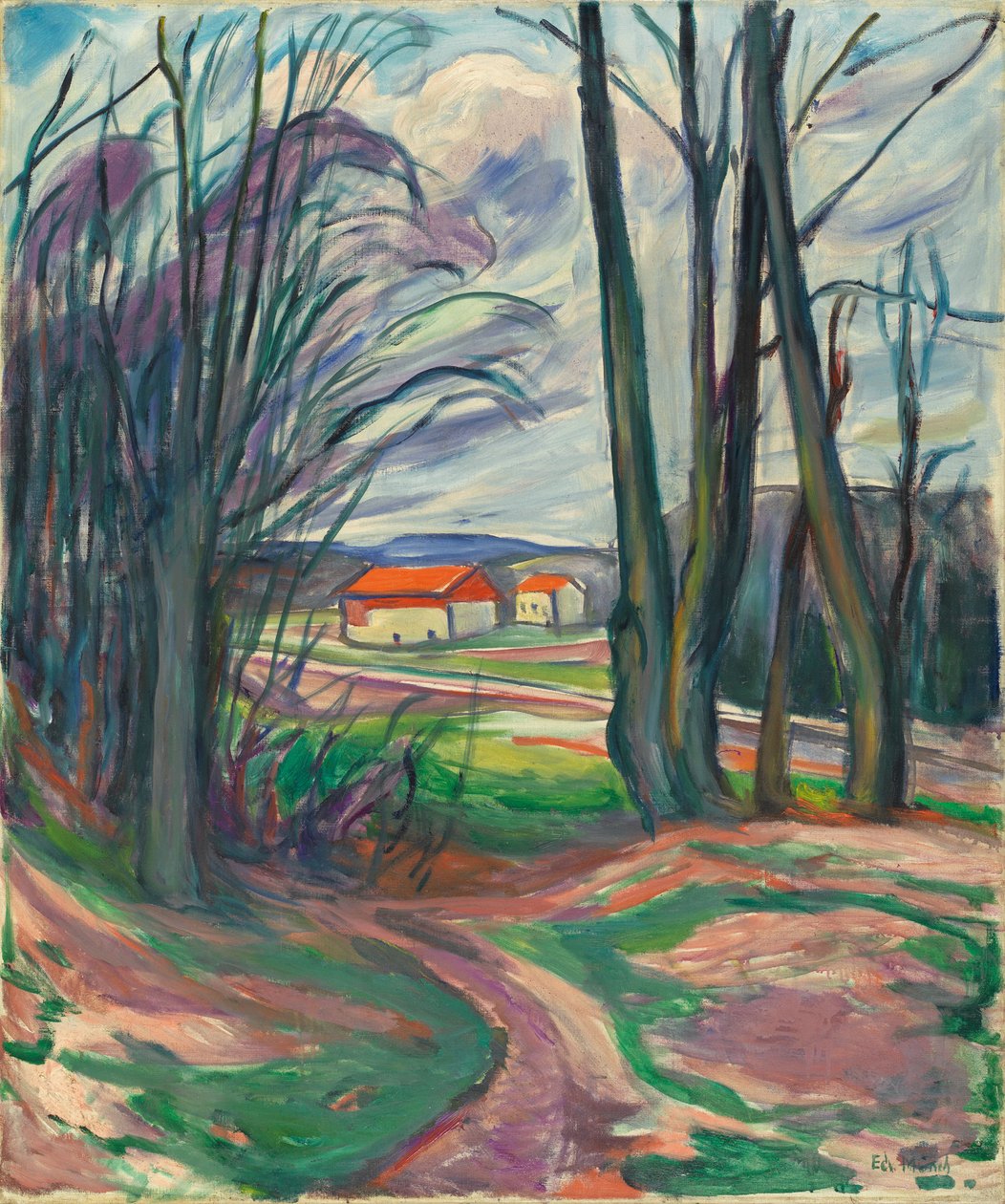 Maisema Skoyenissa, 1920-luku tekijältä Edvard Munch