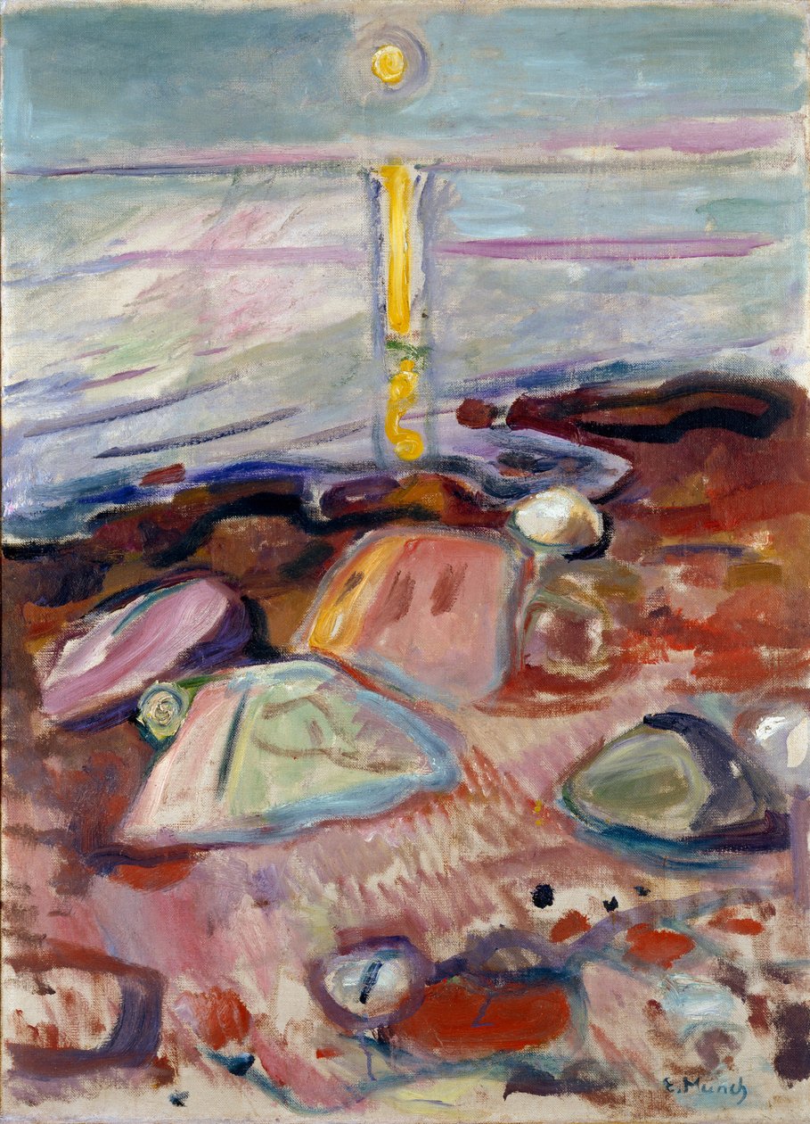 Moonlight on the Beach maalaus Edvard Munch (1863-1944) 1904-1905 Dim. 90x65 cm Oslo, kaupungin taidekokoelmat tekijältä Edvard Munch