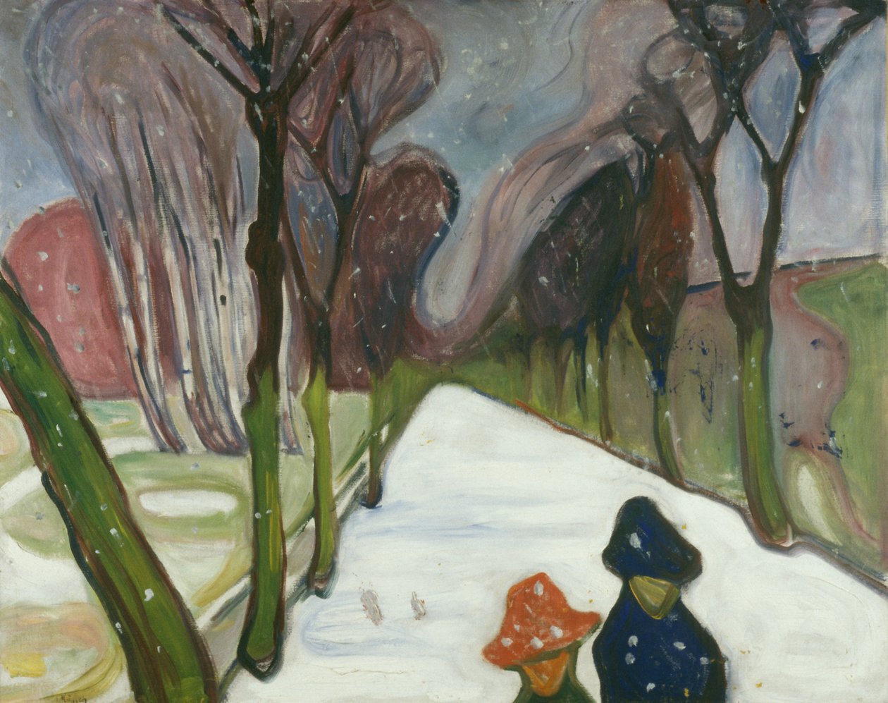 Uusi lunta Avenuella tekijältä Edvard Munch