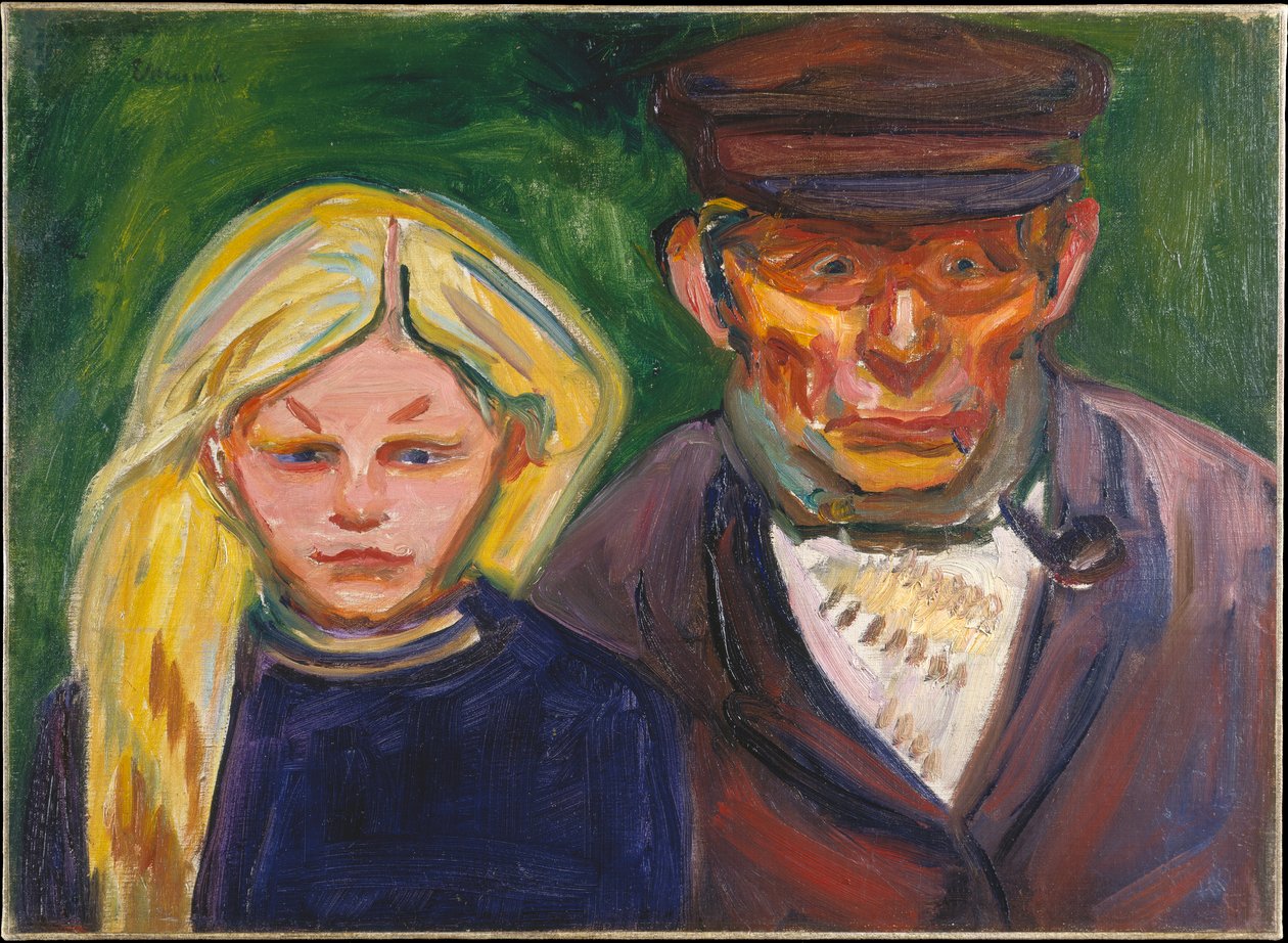 Vanha kalastaja ja hänen tyttärensä tekijältä Edvard Munch