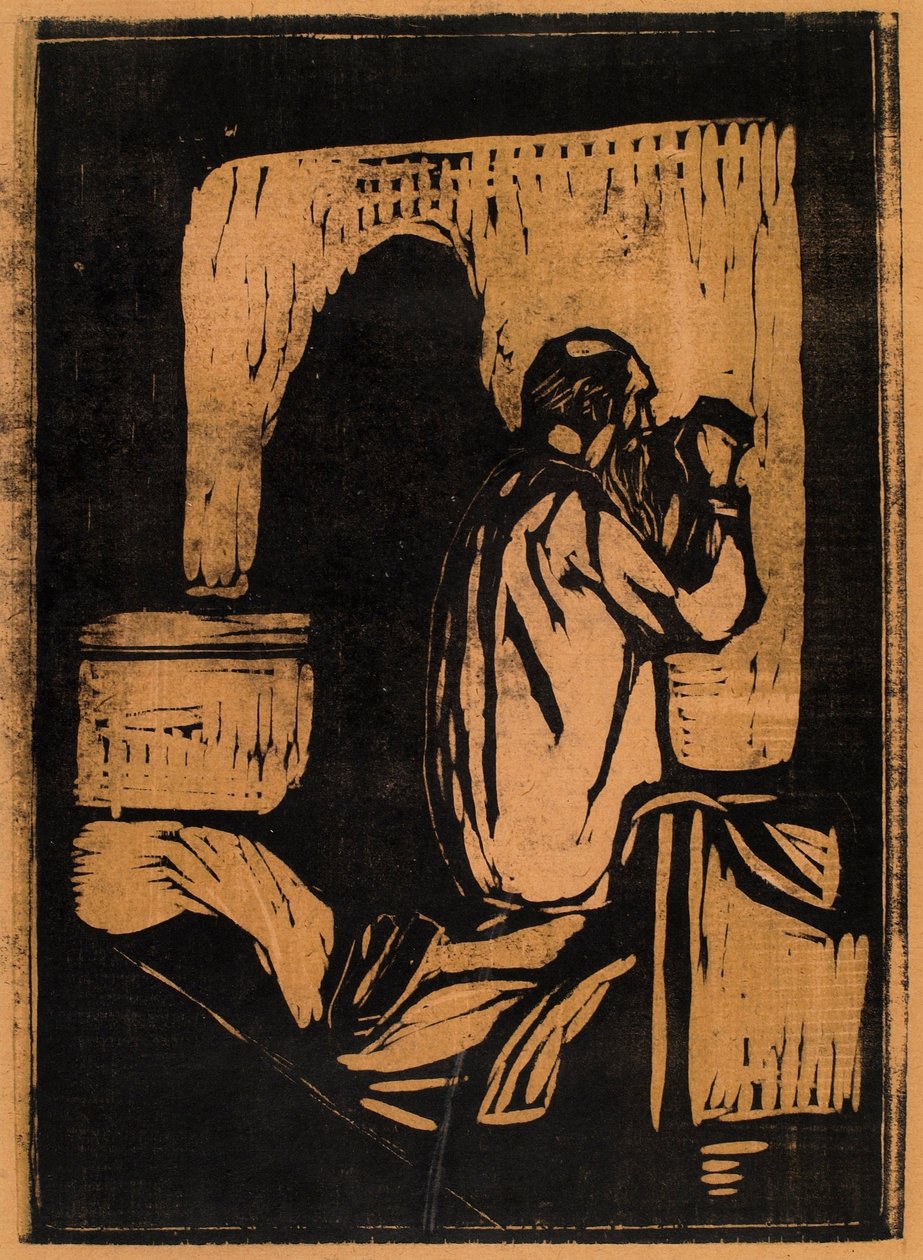 Vanha mies rukoilee tekijältä Edvard Munch