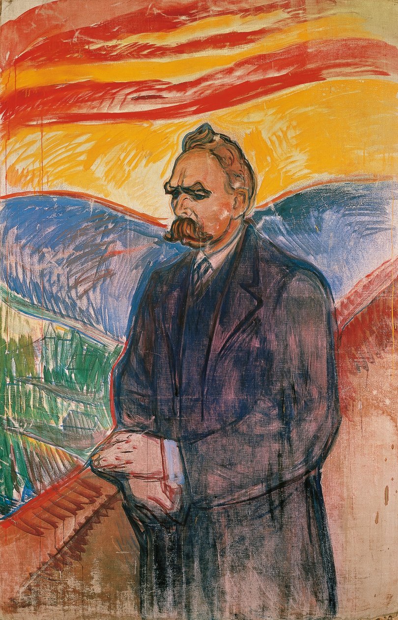 Friedrich Nietzschen muotokuva, n. 1906 (öljy kankaalle) tekijältä Edvard Munch