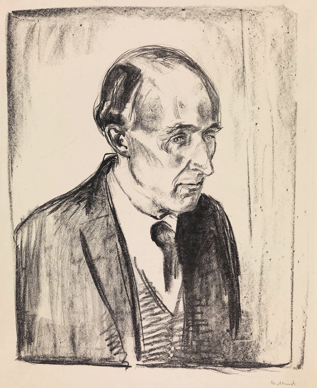 Säveltäjä Frederick Deliuksen muotokuva 1862-1934, 1920. tekijältä Edvard Munch