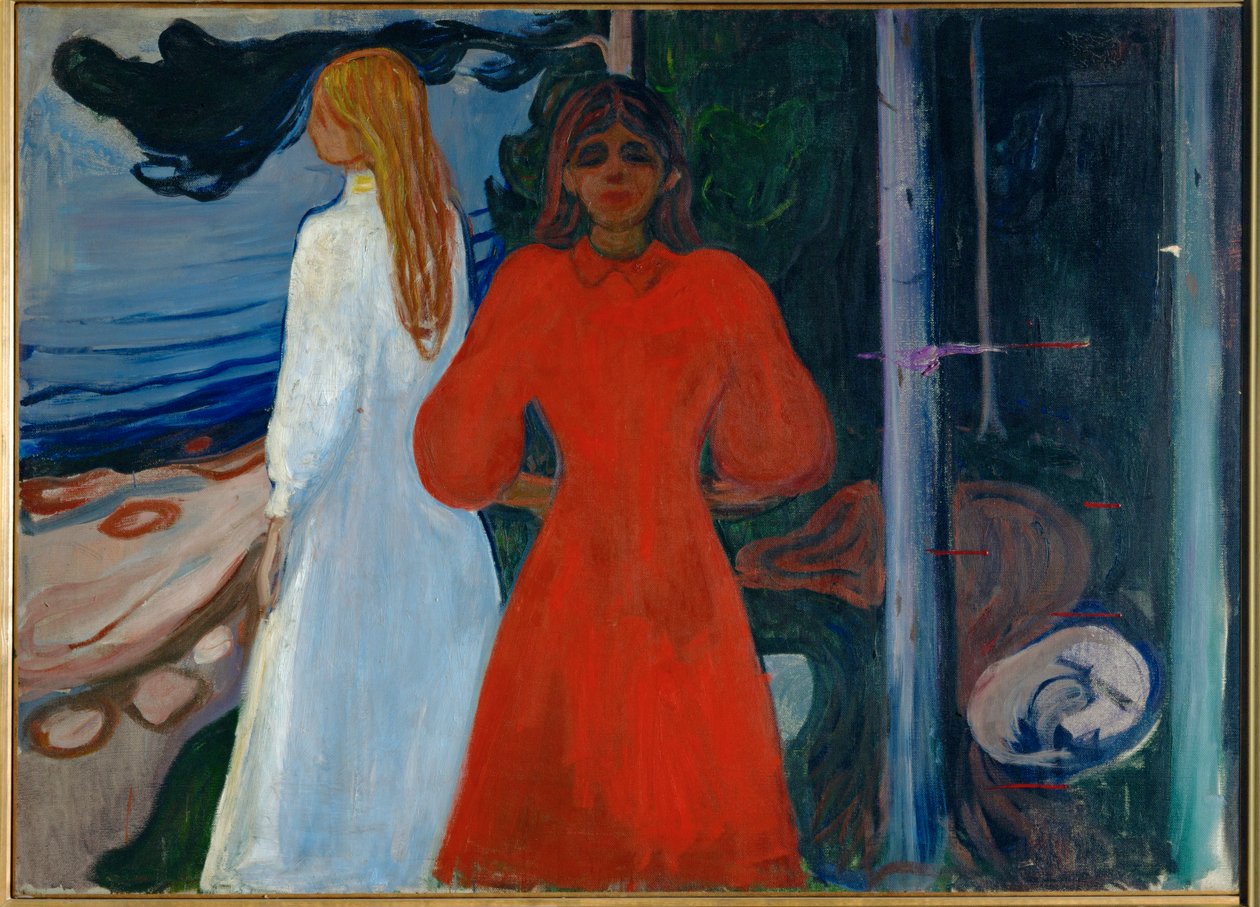 Punainen ja valkoinen (öljy kankaalle) tekijältä Edvard Munch