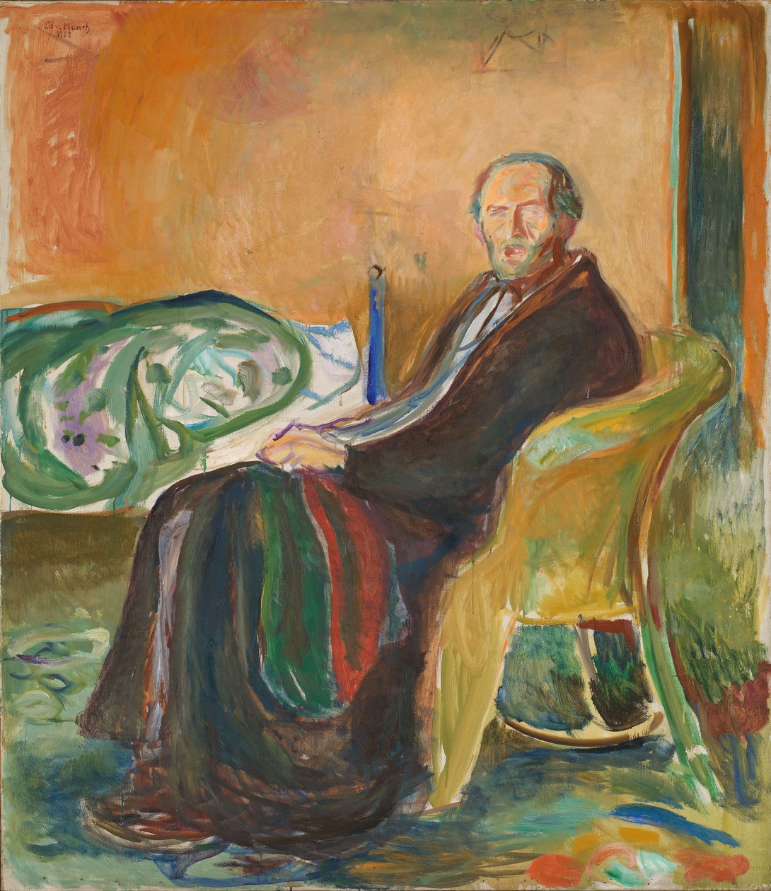 Omakuva espanjantautien kanssa tekijältä Edvard Munch