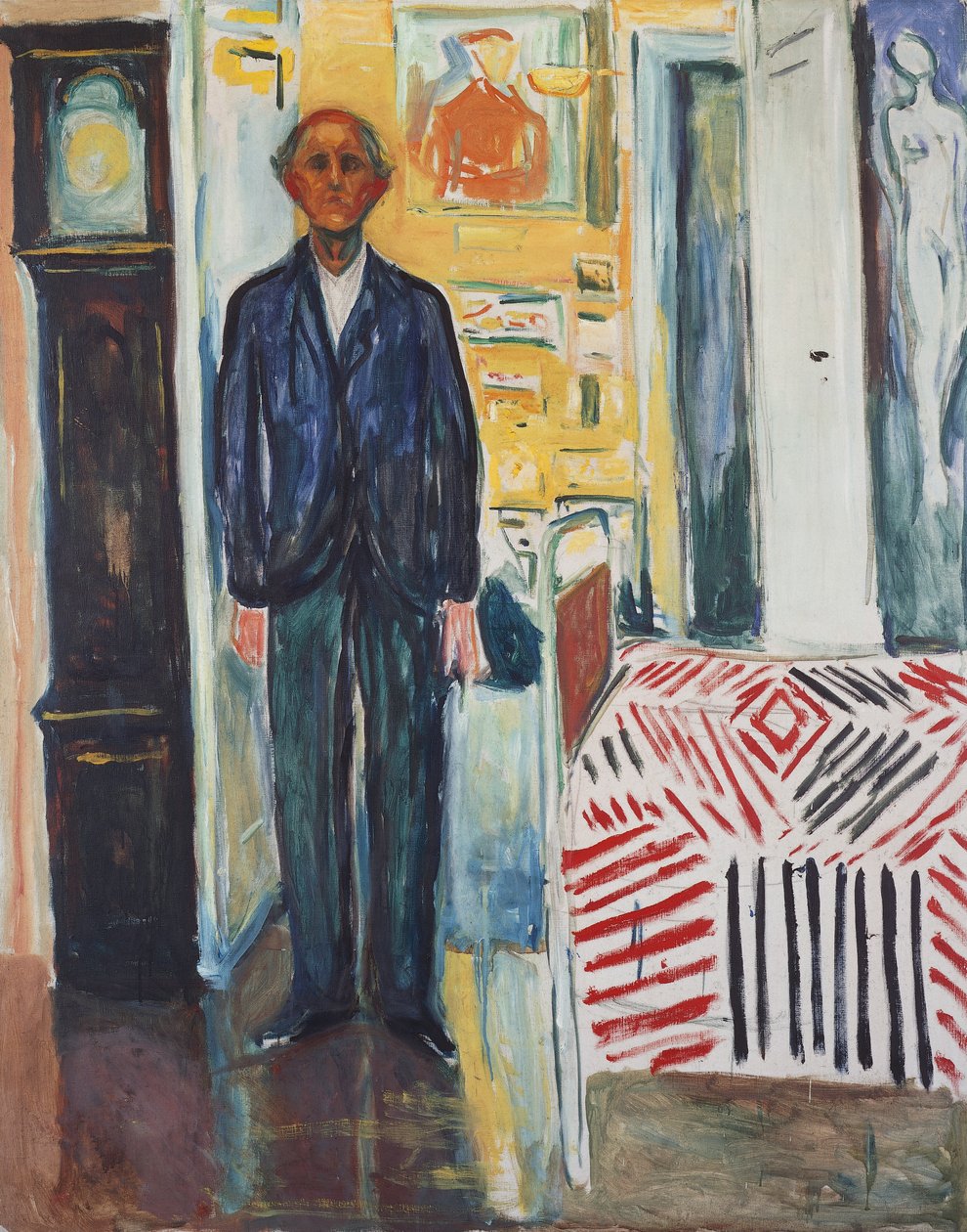 Omakuva, Kellon ja sängyn välissä tekijältä Edvard Munch