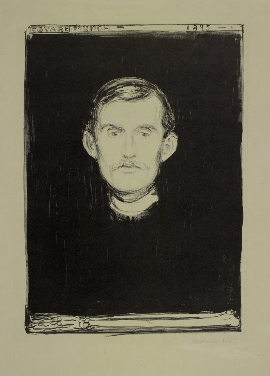 Omakuva, 1895 tekijältä Edvard Munch