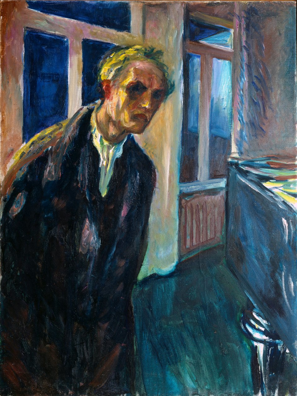 Edvard Munchin (1863-1944) omakuva tai yökävelevä mies 1923-1924 su. 89,5x67,5 cm Oslo, Municipal Art Collections Munch Museum (Musee Munch) tekijältä Edvard Munch