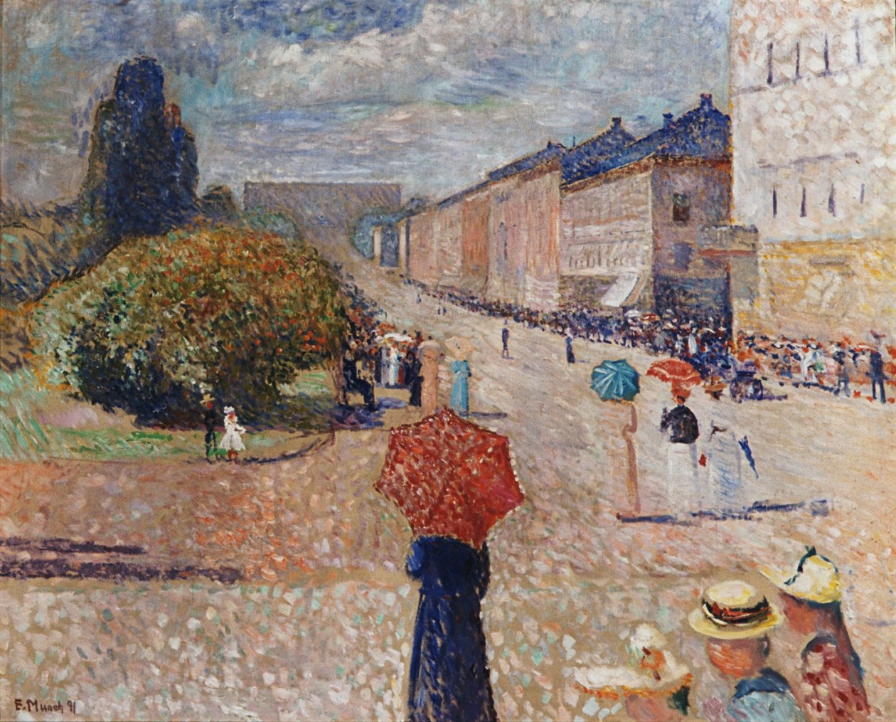 Kevätpäivä Karl Johan Streetillä tekijältä Edvard Munch