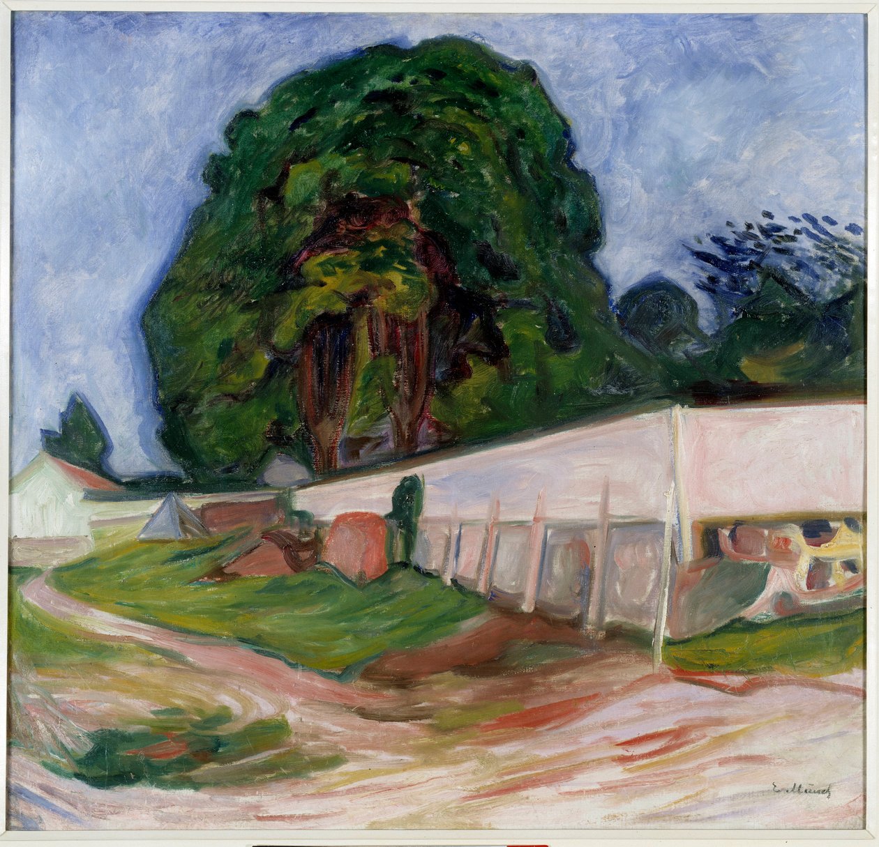 Kesäyö Asgardstrandissa. Edvard Munchin (1863-1944) maalaus Ec. Norv. tekijältä Edvard Munch