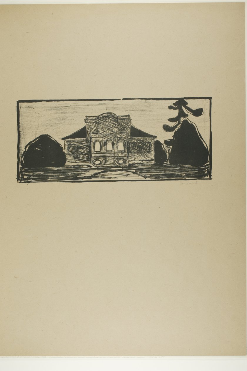 Tohtori Linden talon edessä oleva puutarha tekijältä Edvard Munch