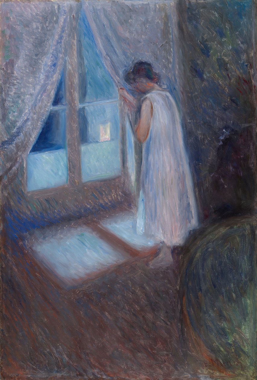 La noia de la finestra, 1893. finlandès tekijältä Edvard Munch