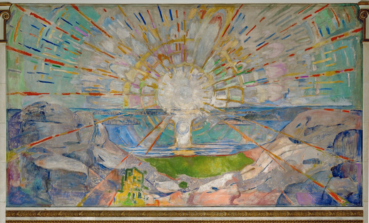 Aurinko (fresko) tekijältä Edvard Munch
