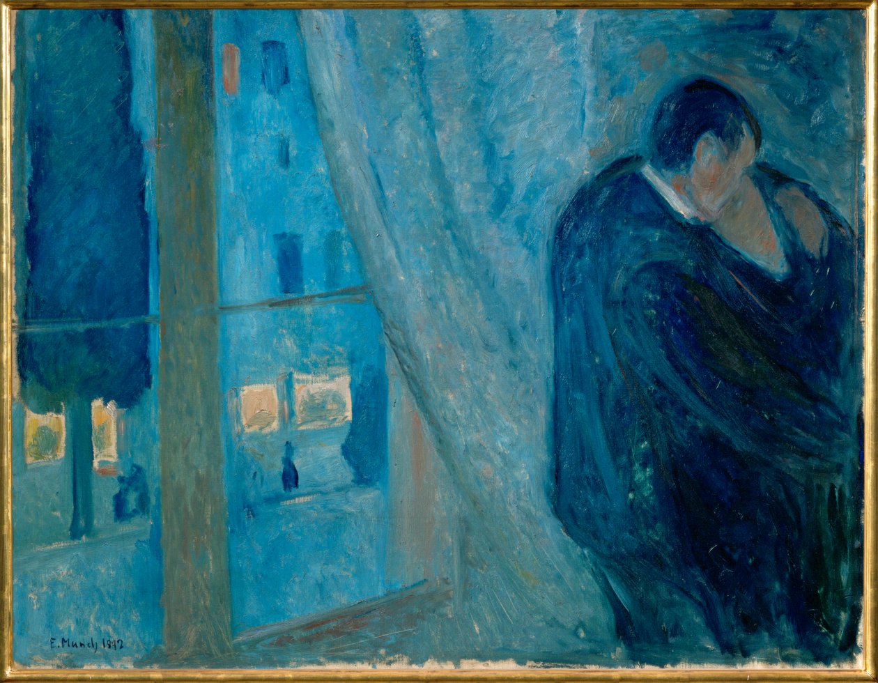 Suudelma (öljy kankaalle) tekijältä Edvard Munch