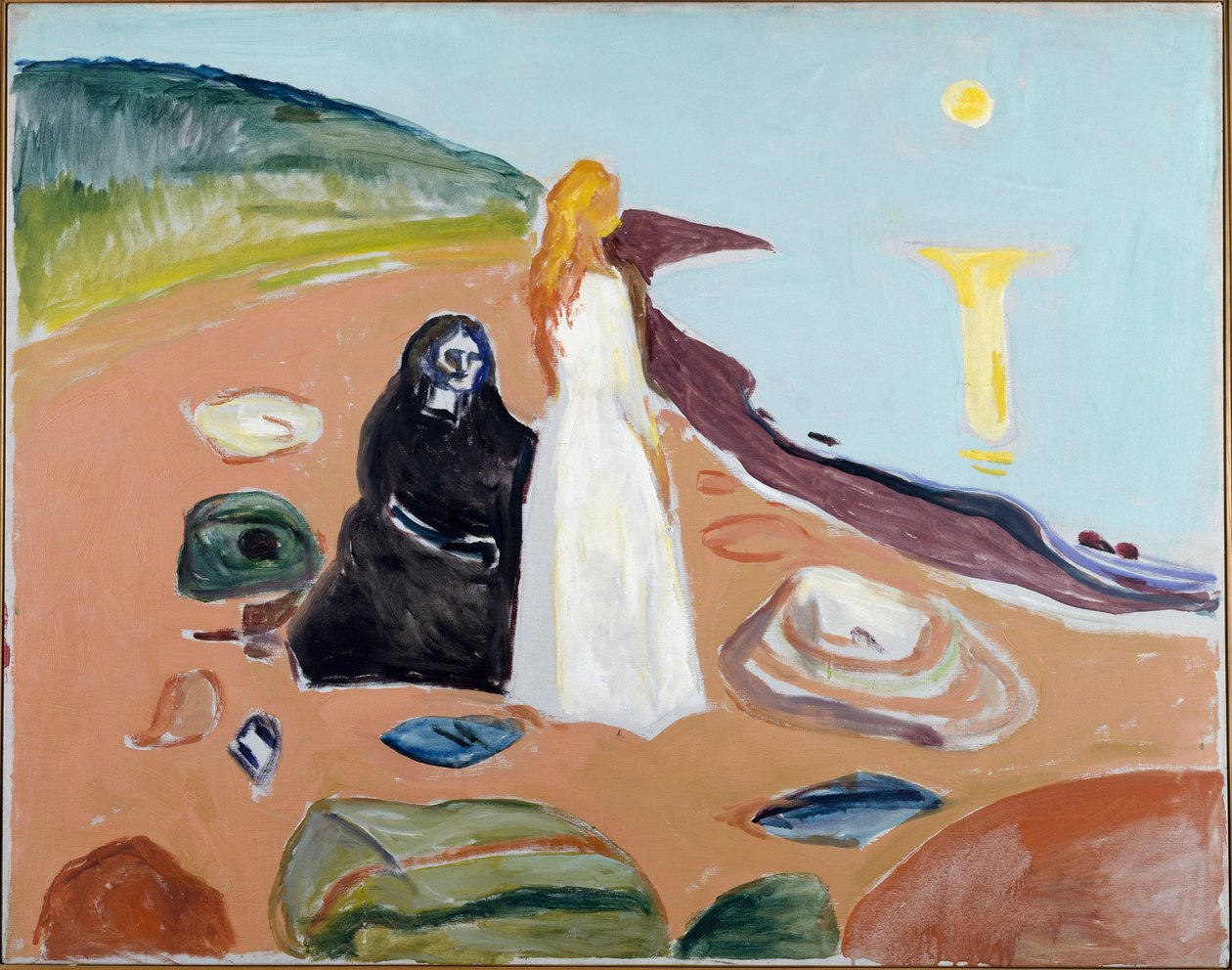 Kaksi naista rannalla (maalaus, n. 1935) tekijältä Edvard Munch