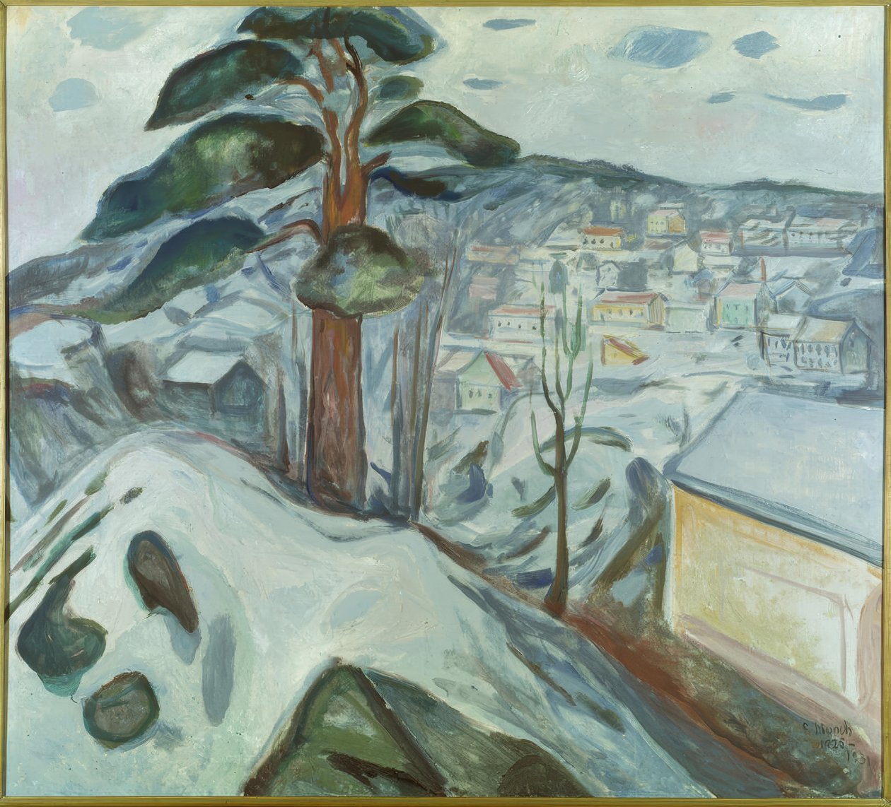 Talvinen maisema Kragerøssä tekijältä Edvard Munch