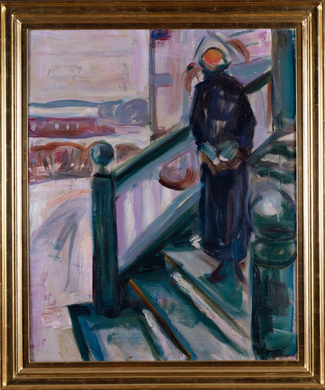 Nainen verannalla (öljy kankaalle) tekijältä Edvard Munch