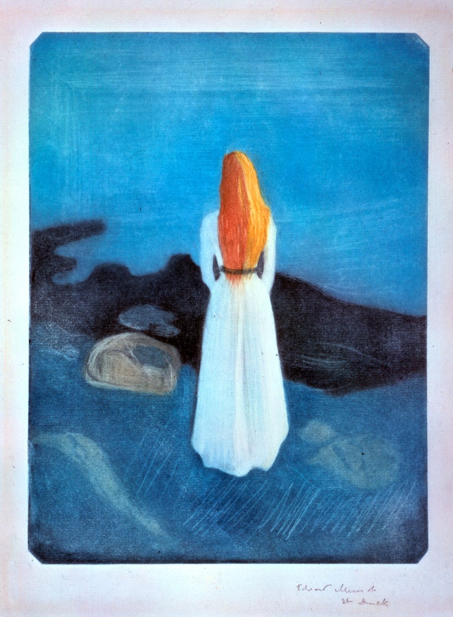 Nuori nainen meren rannalla, 1896 tekijältä Edvard Munch