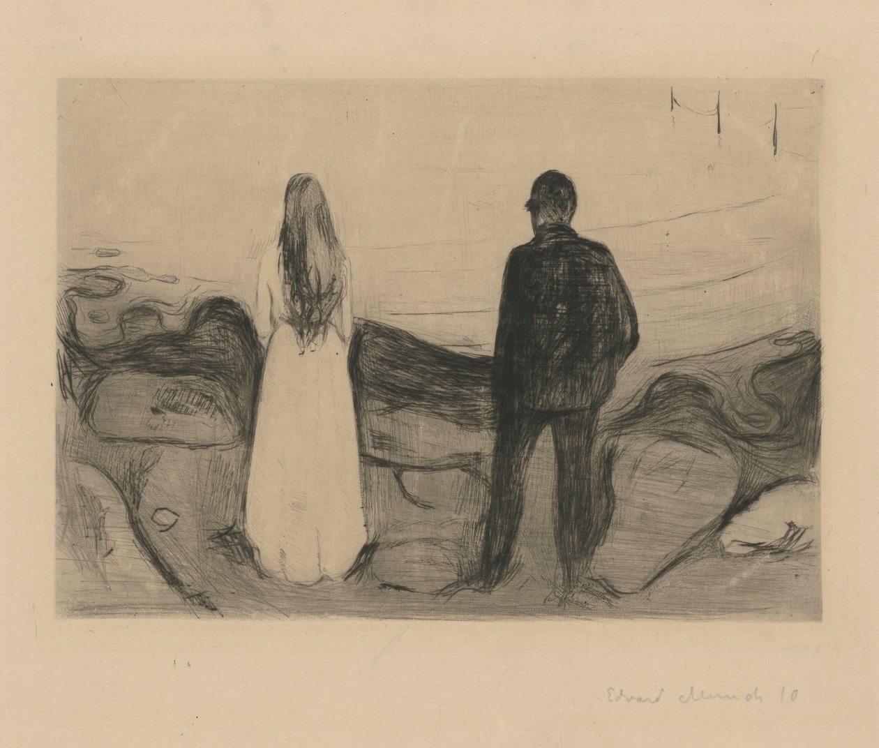 Kaksi ihmistä (Yksinäiset) tekijältä Edvard Munch